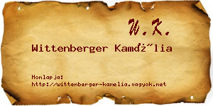 Wittenberger Kamélia névjegykártya